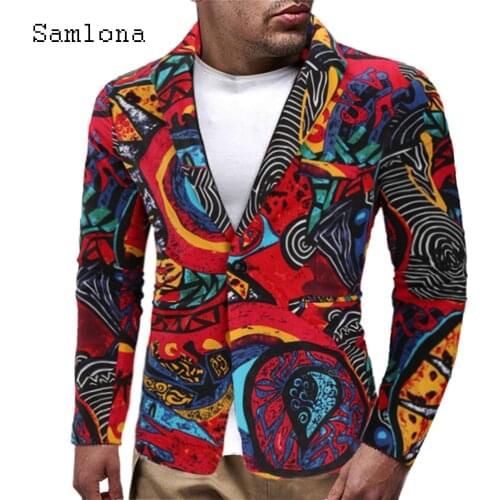 Men Eleagnt Fashion Blazer Spring Lapel Collar retro Jacket Classic Flower Print Coats Autumn Business Blazers Men Clothing 2021