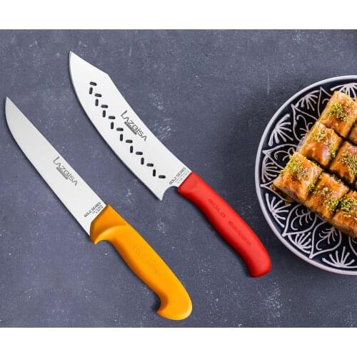 Lazbisa Kitchen Knife Set Meat Mincer Restaurant Chef Knife Curved Chef No 2k Gold Butcher No 3