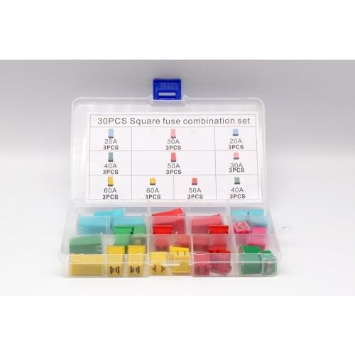 Useful 30pcs Car Fuse FMX Female Maxi Fuse Assortment LOW and TALL/STD Shaped Assortment Fuse 20A 30A 40A 50A 60A