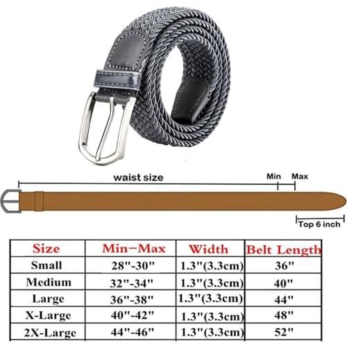Men Women Elastic Stretch Waist Belt Black Canvas Stretch Braided Elastic Woven Leather Belt Wide Hot Metal Stretch Mens Belts
