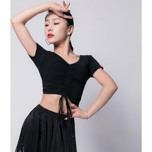 New Latin Dance Clothes For Women Adult Sexy Rumba Dance Practice Costumes Ballroom Dance Tops Samba Salsa Dance Shirt VO554