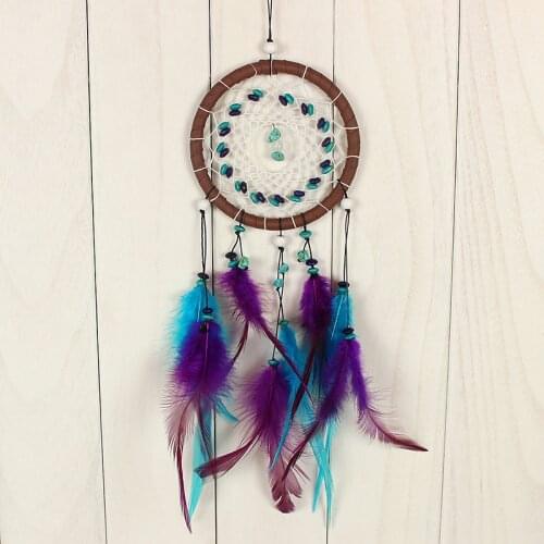 Antique Imitation Dreamcatcher Gift Checking Dream Catcher Net With Natural Stone Feathers Wall Hanging Decoration Ornament New