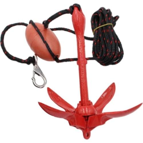 Folding Anchor Buoy Kit Portable Complete Grapnel Anchor System For Canoe Kayak Raft Boat Sailboats Durable Anchor Kit