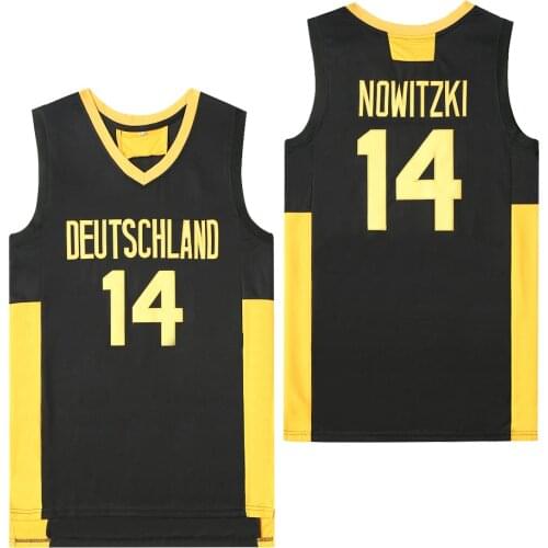 BG basketball jerseys DEUTSCHLAND 14 NOWITZ jersey Embroidery sewing Outdoor sportswear Hip-hop culture Black 2020 summer new