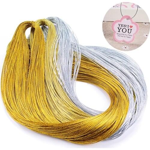 1mm thicken length gold and silver wire edible oil bottle lanyard card tag rope 100m rope with lanyard for gift Hang tag line