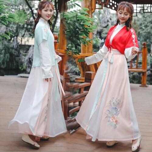 Half arm hand over collar upper Ru Lapel waist length broken skirt not ancient embroidered spring, summer and Autumn