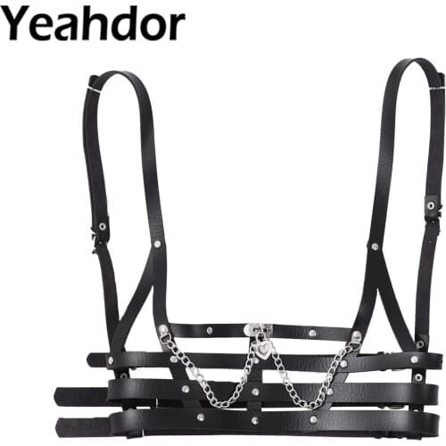 Women Sexy Restraints Gothic Waist Belt Adjustable Buckles PU Leather Waist Strap Costume Sexy Suspender Harness Shoulder Belt