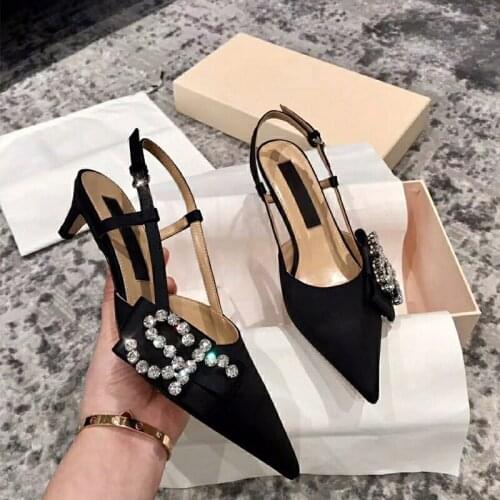 Carpaton Sexy Pointed Toe High Heel Shoes Woman Bling bling Glitter Embellished Thin Heels Pumps Rhinestones Wedding Heels
