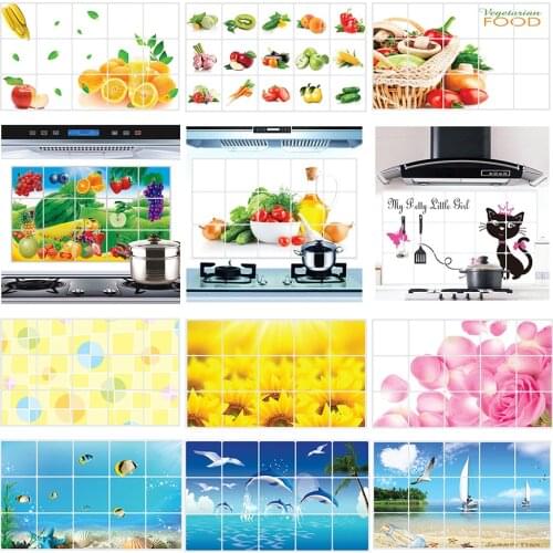 2Pcs Kitchen Wall Stickers Aluminum Foil Waterproof Oilproof Sticker Kitchen Stove Cabinet Decoration Self-adhesive Wallpaper
