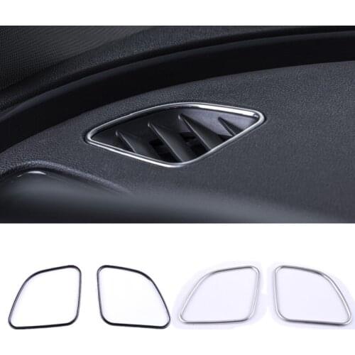 2pcs Stainless Steel Car Dashboard Vent Air Outlet Cover Trim Sticker for Mini Cooper Clubman F54 2015 2016 2017 2018