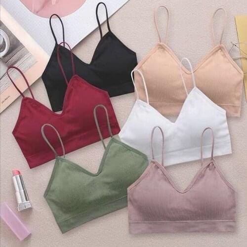 2 Types Women Tank Crop Tops Female Seamless Underwear Camis Sexy Lingerie Tee Bra Sports Fashion With Removable Padded Camisole