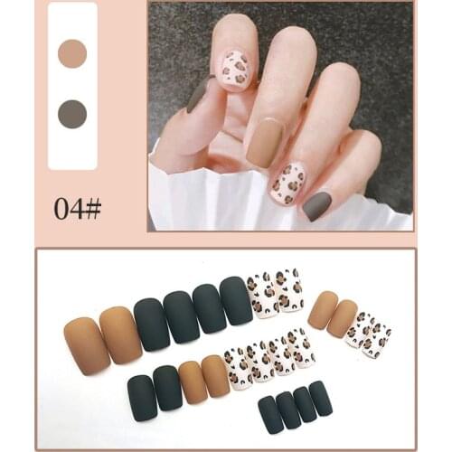 24pcs/Set Detachable Long Coffin Fake Nail Tips Full Nail Art Tip Colorful Beauty Artificial False Nails Art Tool