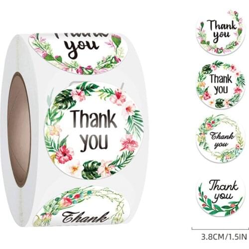 25/38 Holiday Decoration Flower Bronzing Sticker Rose Gold Thank You Baking Sticker Envelope Mouth Sticker Birthday Gift Sticker