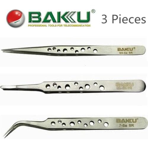 3 pieces (3 Types) /lot Advanced Non-magnetic Precision Tweezer