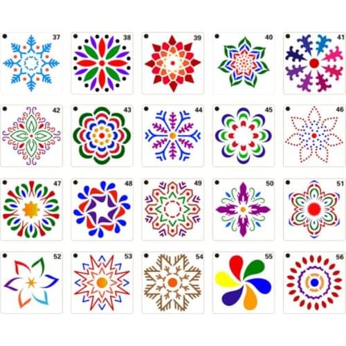 56 Pack Mandala Dot Painting Templates Stencils, Small Mandala Template Stencils for DIY Art Project Rock Painting, Painting on