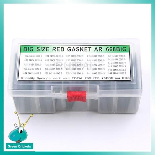 78pcs/box High Quality Watch Parts Waterproof Gasket Ring,0.9mm Line Diameter Assort Size I Ring Gasket for Big Size Watches