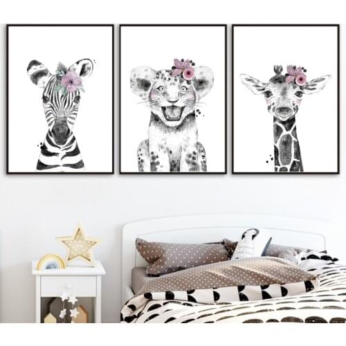 DIY Diamond Embroidery Cartoon Animal Tiger Lion Zebra Full Square 5D Mosaic Cross Stitch Baby Kids Room Home Decoration Gift