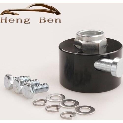 Aluminum Alloy Black 3-hole Steering Wheel Quick Release Disconnect Hub 3/4" Shaft Size