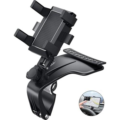 Car Multifunctional Mobile Phone Bracket 1200 Degree Sun Visor Mirror Dashboard Mount GPS Stand Phone Holder With Parking Card