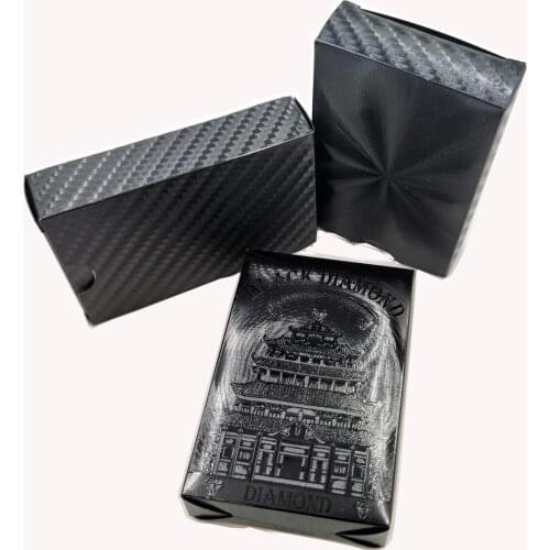Black Waterproof Back Matt Finish Magic Plastic Poker Card Playing Collection Dark Diamond Poker Card Board Games Creative Gift