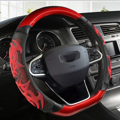 D Shape Car Steering Wheel Cover PU Leather for Golf K3 POLO JATTA Suzuki Swift Nissan Rogue 2017-2020 Geely Atlas Emgrand EC7