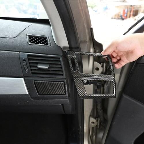 For BMW X3 E83 2006-10 ABS Carbon Fiber Car Dashboard Side Air Conditioning Air Outlet Frame Cover Sticker Car Interior Accessor