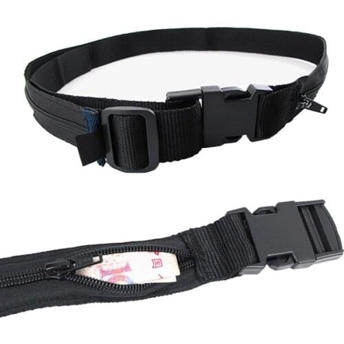Nosii Nylon Anti-theft Double Layer Hide Money Waist Wallet Belt Strap Keeper Outdoor Adjustable Travel Luggage Packing S