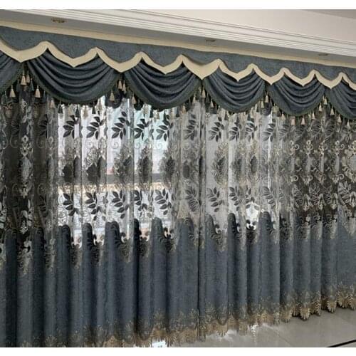 Europe luxury delicate embroidery decorative curtains for living room window curtain for the Bedroom/Kitchen Window Curtain