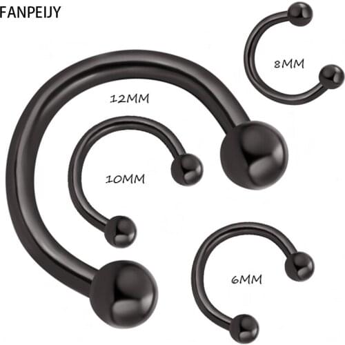 Fanpeijy 10pcs 316L Surgical Steel CBR Horseshoe Circular Rings Nose Eyebrow Tragus Lip Ear Hoop Ring Piercing Cartilage Tragus