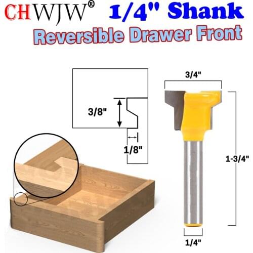 1/4" Shank Reversible Drawer Front Router Bit For Woodworking Cutter Tool Milling Cutter