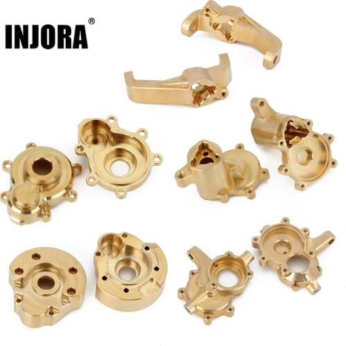 INJORA Heavy Brass Counterweight Portal Drive Housing Steering Knuckle for 1/10 RC Crawler Car Redcat Gen8 Upgrade Parts