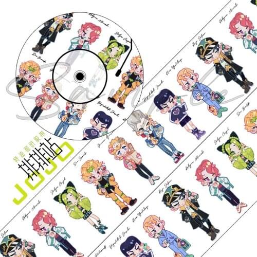 Anime JoJos Bizarre Adventure Kujo Jotaro Kira Yoshikage Masking Adhesive Tape Hand Tear Paper Packaging Sticker Stationery