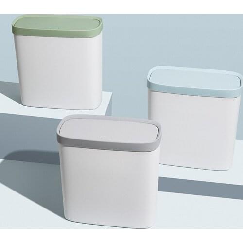 Nordic White Waste Bin Plastic Large Bathroom Press Simple Waterproof Trash Can Toilet Cubo Basura Household Cleaning Tools 50