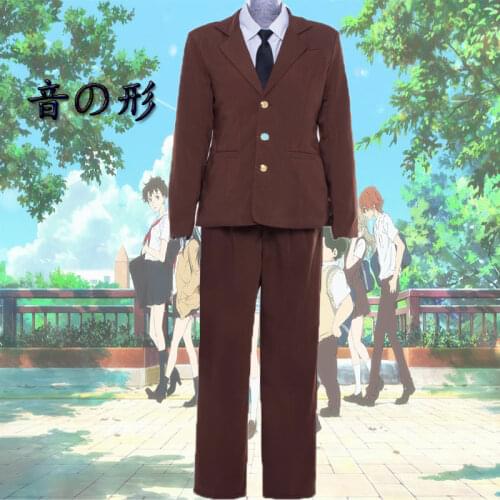 A Silent Voice Koe no katachi Shoya Ishida Brown School Uniform Cosplay Costume E001