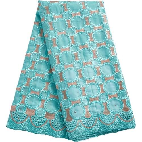 SJD LACE African Lace Fabric 2021 New White Swiss Voile Lace Cotton Sewing Embroidery Nigorian Fabric Women Wedding Dress A 2449