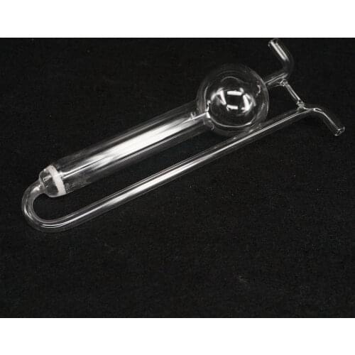 10ml Lab Clear Glass Porous Absorbing Tube U-shape Gas Sampling Bottle Glassware