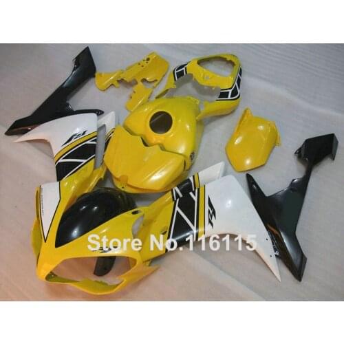 Injection molding High grade fairing kit for YAMAHA YZF R1 2007 2008 body kits YZF-R1 07 08 yellow white black fairings set CF20