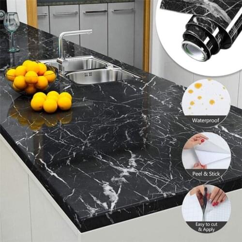 Kitchen Oil-Proof Stickers High Temperature Cooktop Self-Adhesive Tiles Cabinet Countertop Range Hood Marble Waterproof Stickers