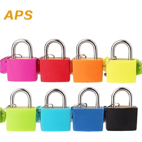 Metal and plastic Small Mini Strong Steel Padlock Travel Suitcase Diary Lock With 2 Keys Colored plastic case padlock G815