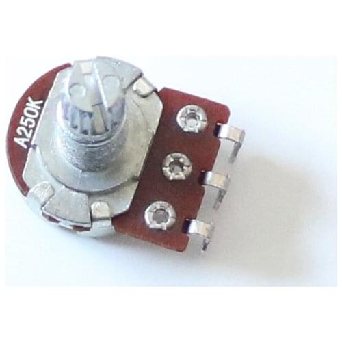 Free Shipping guitar parts 6pcs/Pack A250K/B250K/A500K/B500K mini guitar pots 18mm split handles guitar potentiometers