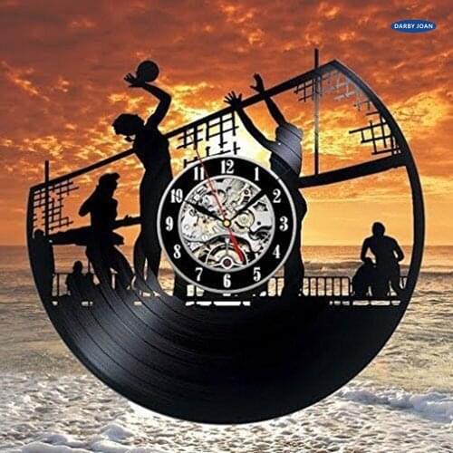 Wall clock Volleyball Beach Art Record Clock Wall Decoration Modern Vintage Home Room
