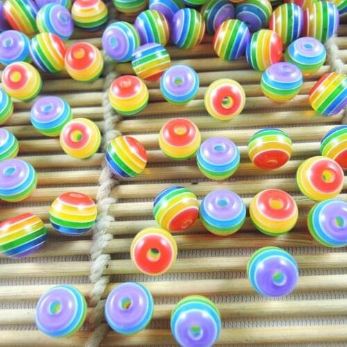 NEW 200/100/50/30pcs/lot /6/8/10/12mm Colorful transparent striped Resin Beadsfor Handmade DIY Necklace Bracelet Jewelry Making