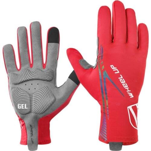 1 Pair Cycling Gloves Wheel up Thin Touch Screen Reflective Sweat-absorbent Bicycle Cycling Gloves Outdoor Sports Gloves