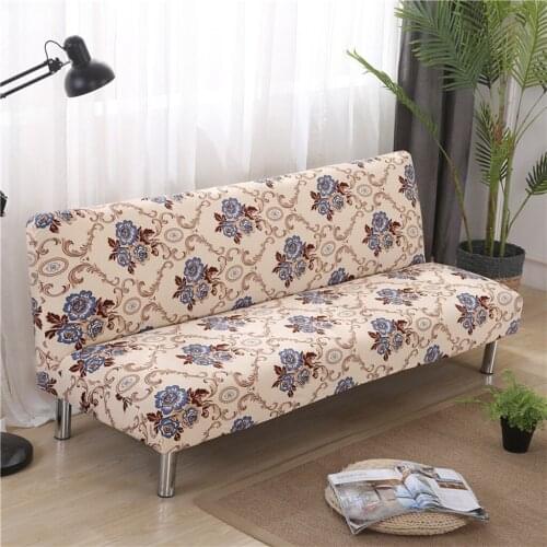 Printed Sofa Bed Cover Universal Size Armless Sofa Bed Covers Sofa Towel Wrap Tight Elastic Stretch Furniture Slipcovers