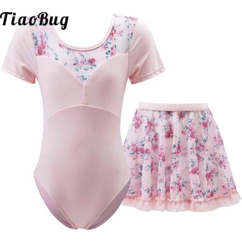 Professional Ballet Dancerwear for Girls Kids Tutu Gymnastics Lyrical Leotard Skirt Outfits Dance Costumes