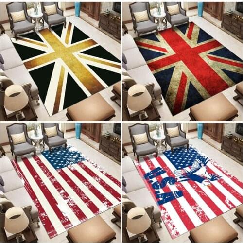 Retro American British Flag Living Room Carpets Classic England Decor Fashion Bedside Area Rug Doormat