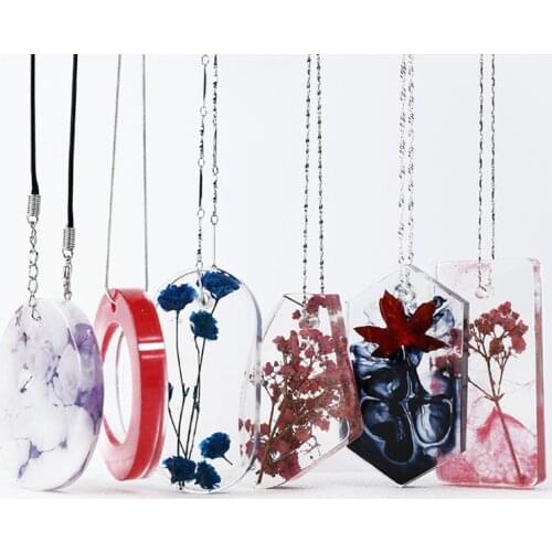 Silicone Mold Mould Epoxy Resin Jewelry Sweater Chain Pendant Making Tool Hole