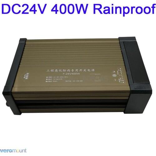 LED Outdoor IP54 Rainproof Power Supply AC187-262V to DC24V 16.6A 400W LED Driver Lighting Transformers