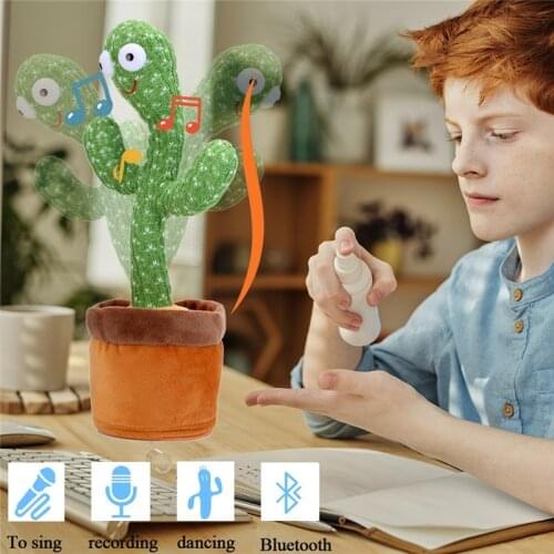 Dancing Cactus Electron Plush Toy Soft Plush Doll Babies Cactus That Can Sing And Dance Voice Interactive Bled Stark Toy For Kid