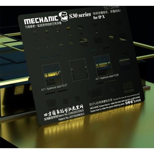 MECHANIC Universal BGA Reballing Stencil Black Steel net for IPHONE 5S 6 6S 7 8 X XS XS MAX Precision Square Hole